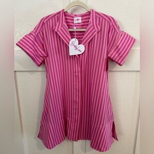 Buddy Love Dress - Vibrant Pink Striped Dress - Size Small - NWT